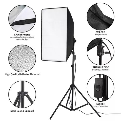 2 X 150W Softbox Lighting Kit Video Photo Soft Box Continuous Light Stand Studio — image 8