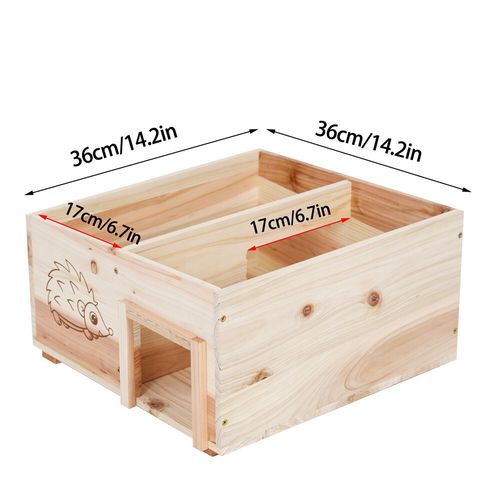 Raised Wooden Hedgehog House Animal Hibernation Shelter House with Green Roof — image 11