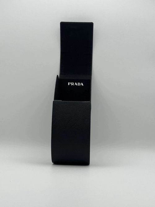 PRADA Eyeglass Sunglass Hard Case Black Clamshell w/ Cleaning Cloth & Box — image 2
