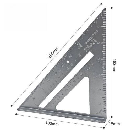 7inch Carpenters Roofing Rafters Joiners Aluminium Angle Square Triangle Ruler