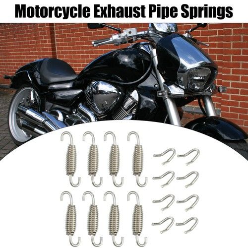 Universal 55mm 2.17" Motorcycle Exhaust Pipe Spring with U Shape Hooks Pack of 8