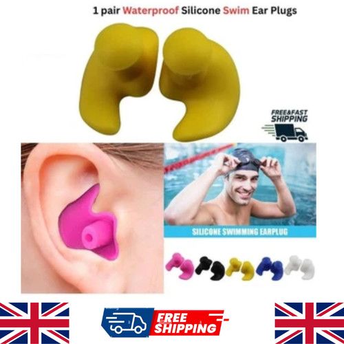 Waterproof Silicone Swim Ear Plugs for Swimmers Adult Earplugs 1Pair NEW 2025