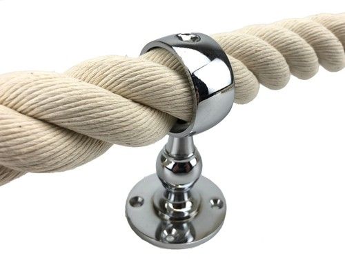 Natural Cotton Bannister Stair Handrail Ropes - Choose Diameter Length Fittings