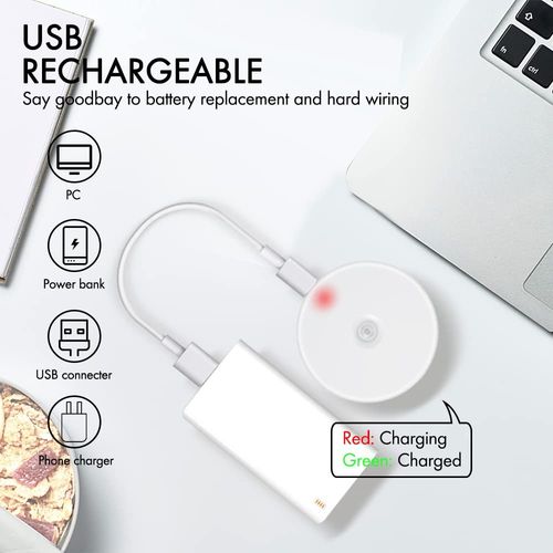 Motion Sensor Lights Indoor Rechargeable Wireless Wall Light 3 White, White — image 6
