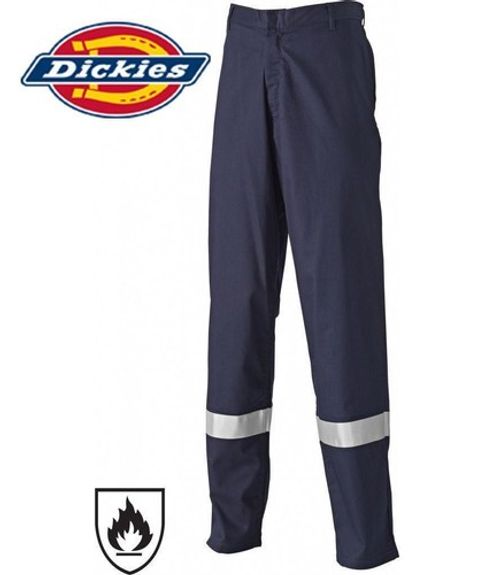 Dickies Pyrovatex Mens Trousers Flame Retardant Hi Vis YKK Zip FR5300 CLEARANCE 