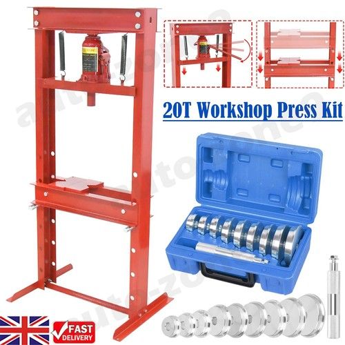 20 Ton Workshop Hydraulic Bench Press Garage Standing &10 Wheel Bearing Puller