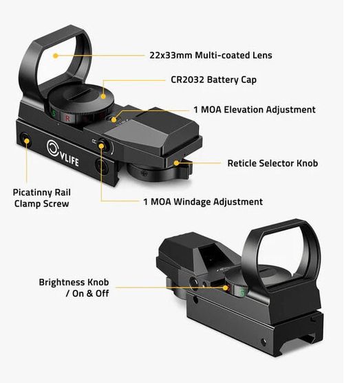 Red/Green Dot Reflex Sight Holographic Scope Rifle Mount Rail — image 3