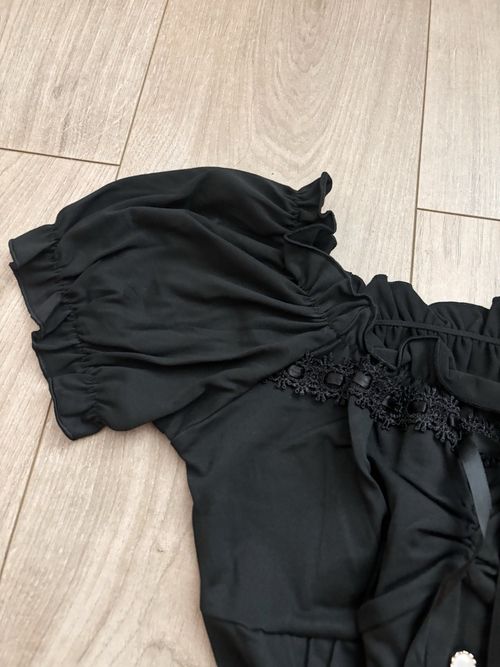 Fatal Frame Goth Doll Off-the-Shoulder Blouse, Short Puff Sleeve, Ruffle Lace — image 2