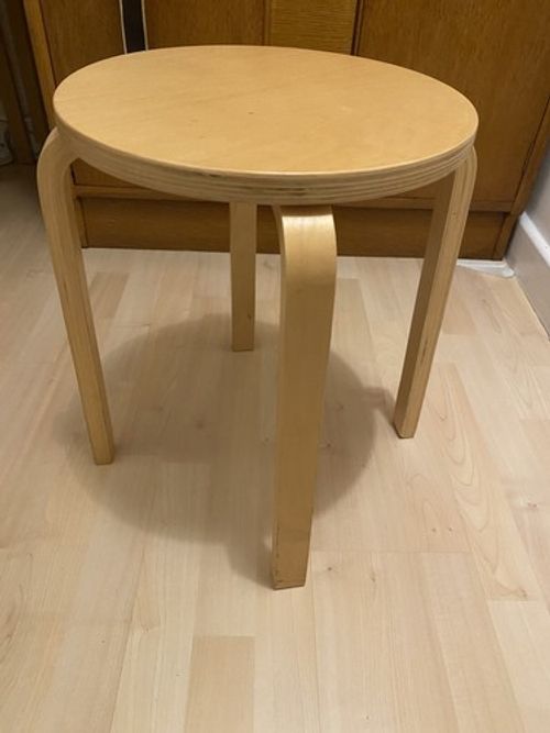 Vintage 90’s IKEA Frosta Wooden Stool Plywood Side Table Plant Stand