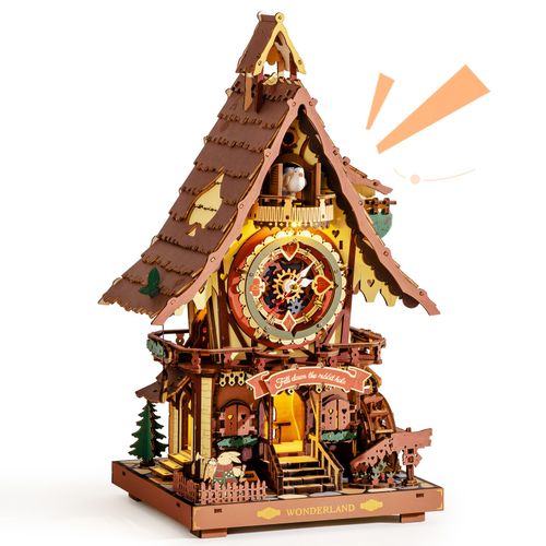 ROKR 3D Wooden Puzzle Cuckoo Clock Mechanical DIY Model Kit Home Decor Xmas Gift — image 3