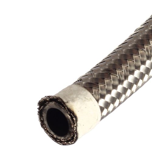 AN10 10AN Nylon Stainless Steel Braided Fuel Oil Gas Line Hose 10 Feet 3M Silver — image 5