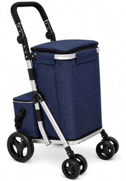 Large 4 Wheel Shopping Trolley Cart Lightweight strong manoeuvrable Folding 74L