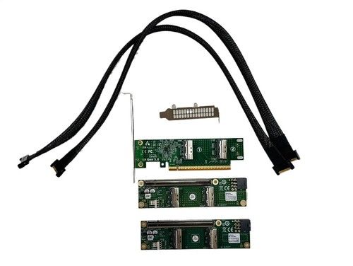  PCIe5.0 x16 to MCIO 8i SFF-TA-1016 X16 to X8 X8 Bifurcation Adapter Riser Card