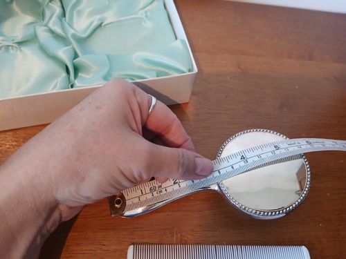 GRENADIER Silver plated white boxed brush and comb baby set — image 10