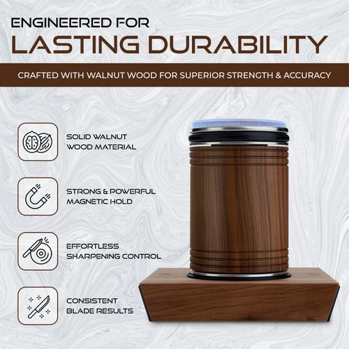 Rolling Knife Sharpener Walnut – Premium Magnetic 15°/20° Knife Sharpener — image 2