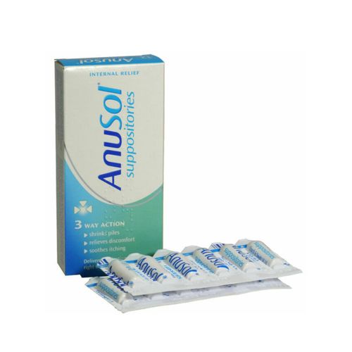 Anusol Suppositories Treatment Haemorrhoids Shrinks Piles 3 Way Action - 24 Pack — image 1