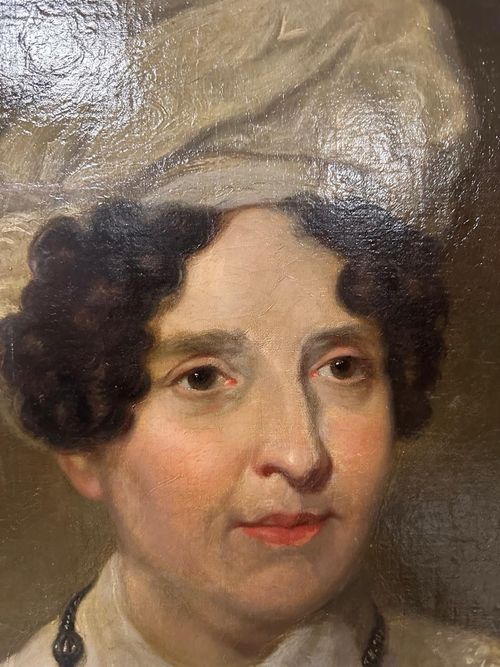 19th Century English School Portrait of a Lady White Headdress Oil Painting — image 5