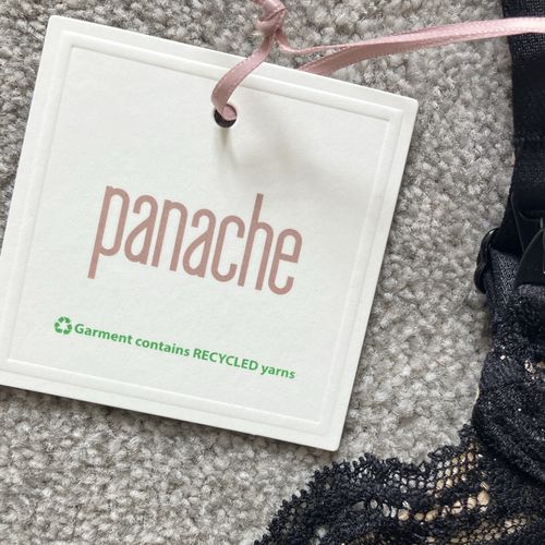 Panache Ada Beautiful Non-Wired Nursing Bra 38FF Black Lace and Latte Lining — image 5