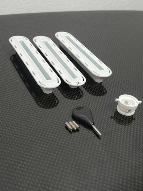 Compatible Future Fin Box Thruster Set with Leash Plug White