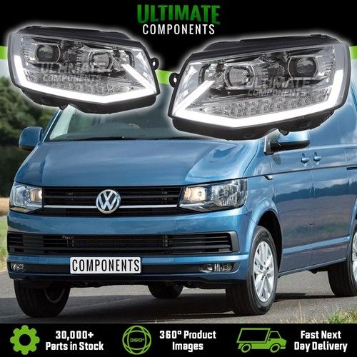 Headlights VW Transporter T6 Van Projector DRL 2015-2020 LED Flashers 1 Pair