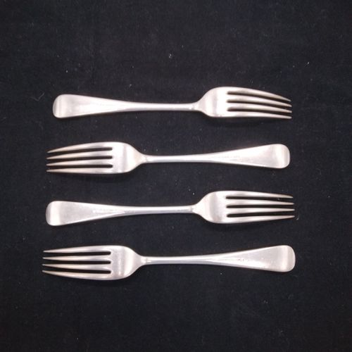 4 x Mappin & Webb Mappin Plate Rat Tail Patterned Silver Plate 8" Dinner Forks — image 2