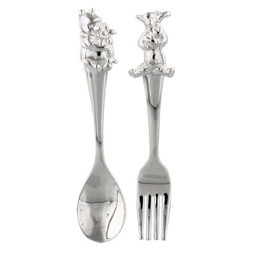 Disney Winnie the Pooh Silver Plated Fork and Spoon Gift Set Christening Present