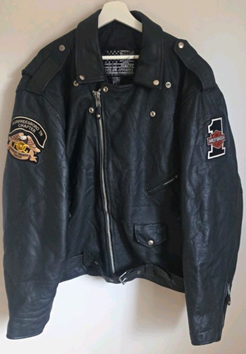 Vintage USA Bikers Leather Motorcycle Jacket Harley Davidson HOG Murfreesboro TN