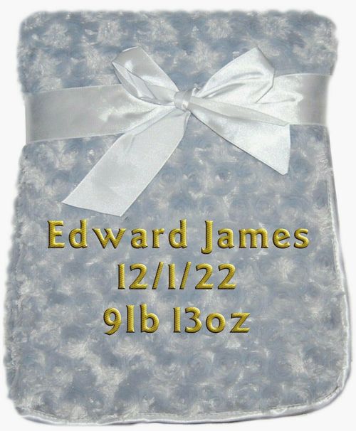 Personalised Baby Blanket Embroidered Soft Luxury Fluffy Newborn Babies Gift — image 8