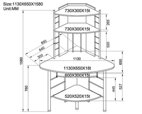 Compact Corner Computer Desk Workstation with Shelves for Home Office PC8g Black — image 3