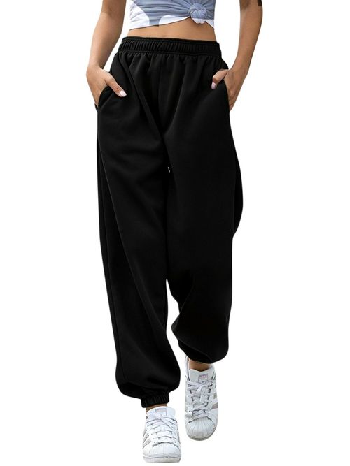 Womens Plain Joggers Sweatpants Fleece Tracksuit Jogging Bottoms Gym Sport Pants — image 3