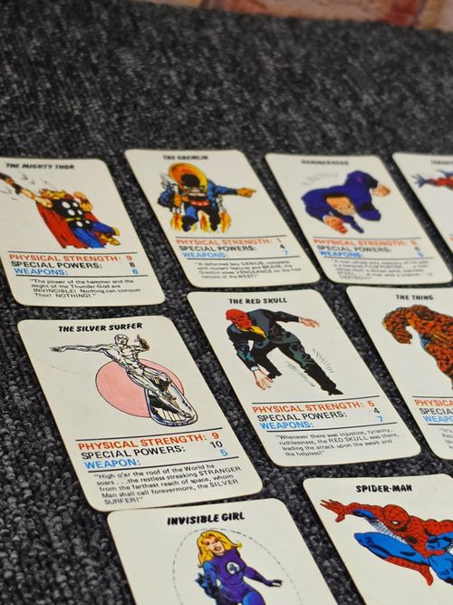 Marvel Heroes & Villains Top Trumps Rare Vintage Card Game 1970s complete  — image 16