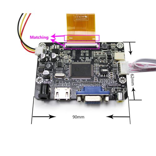 10.3" CLAA103WA01 XN 1280x480 LCD Screen HD VGA AV LCD Controller Board — image 2