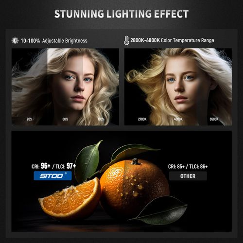 SITOO 300W Bi-Color LED Continuous Video Light 2800-6800K Spotlight 9 Modes — image 13