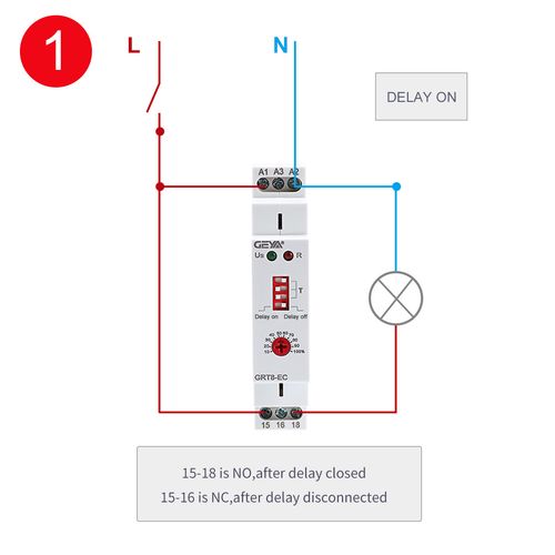 GEYA On Delay & Off Delay Timer Relay Time Delay Cycler Switch 10A DC24V/AC220V — image 9