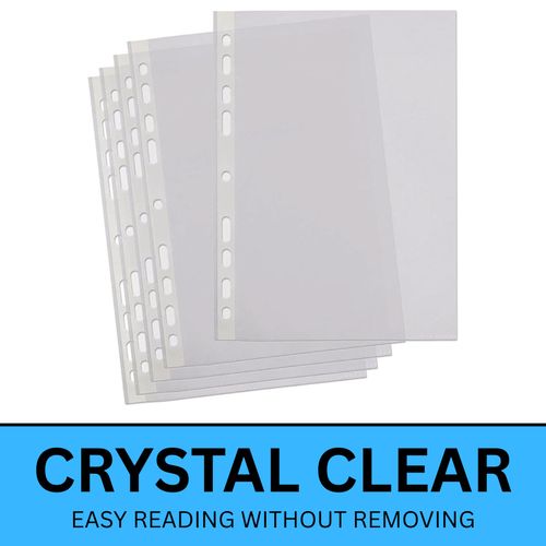 A4 Heavy Duty Clear Plastic Wallets Punched Pockets 11-Hole Poly Sleeves Filing — image 16