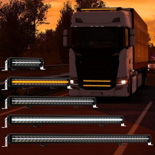10" 22" 32" 42" 52" Led Spot Light Bar Amber White DRL Park Light Dual Function