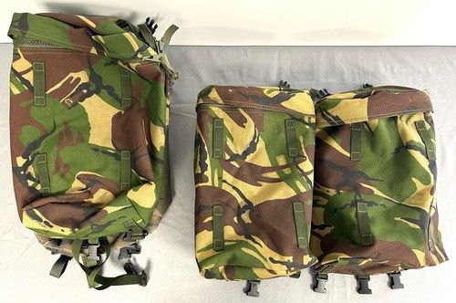 x3 British DPM Camouflage PLCE Bergen Side Pocket Pair Military Job Lot