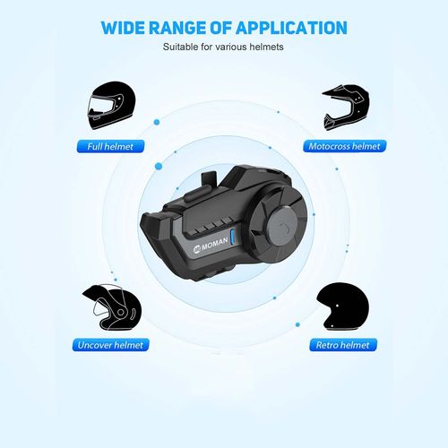 MOMAN H2 Motorcycle Helmet Headset Wireless Intercom Communicate System 2 Riders — image 4