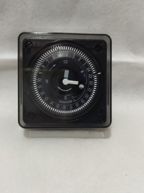 24 Hour Mechanical Panel Mount Timer Black 240V 16A