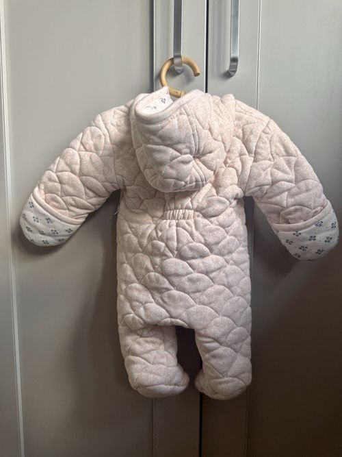 Mamas & Papas Quilted Padded Hooded Floral Snowsuit Pink 0-3 Months — image 3