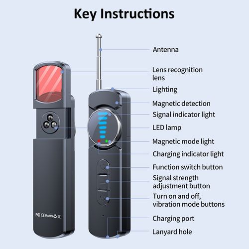 Portable Hidden Camera Detector Anti Spy Bug GPS Tracker Finder Scanner Device , — image 17