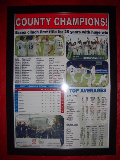 Essex CCC 2017 County Champions - framed print