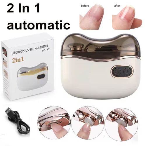 2 in1 Electric Nail Clippers For Thick Nails Toe Safe Automatic Trimmer Manicure — image 3