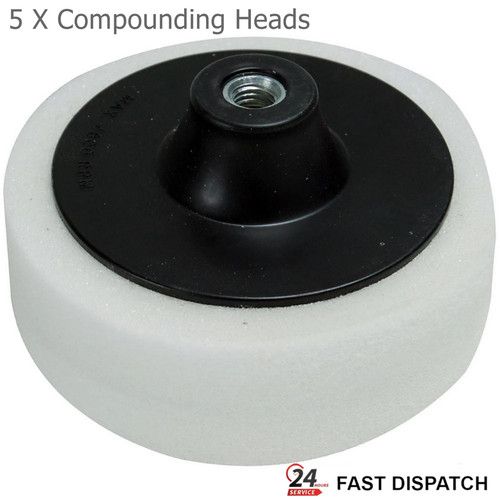 Compounding Polishing Head Firm 150mm Head Pad Mop Sponges M14 Thread 5 Pack