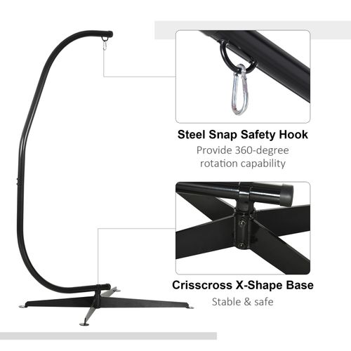 Outsunny Hammock Chair Stand Metal C-Stand, Refurbished — image 6