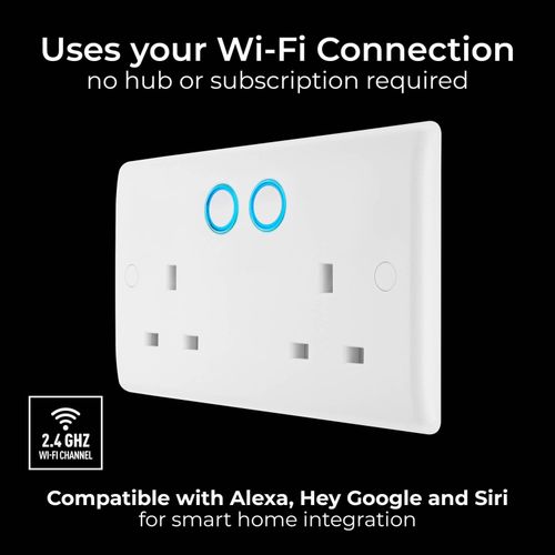 BG Electrical Double Switched Power Wall Plug Socket with Smart Home Control — image 13