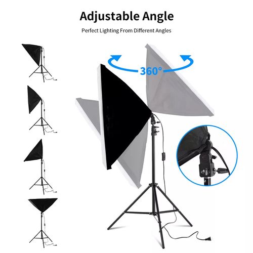 2 X 150W Softbox Lighting Kit Video Photo Soft Box Continuous Light Stand Studio — image 10