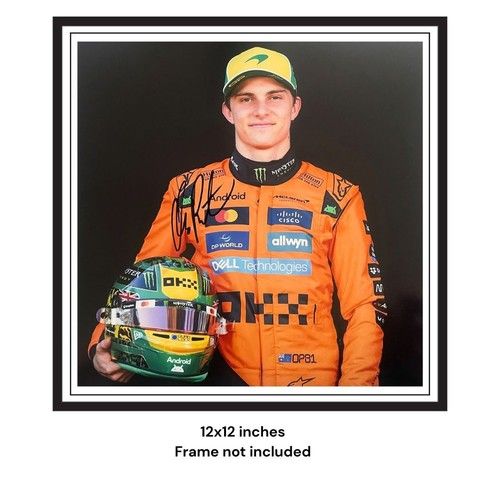 Oscar Piastri Hand Signed McLaren 12x12 Autograph Body Shot Photo PSA QO & COA