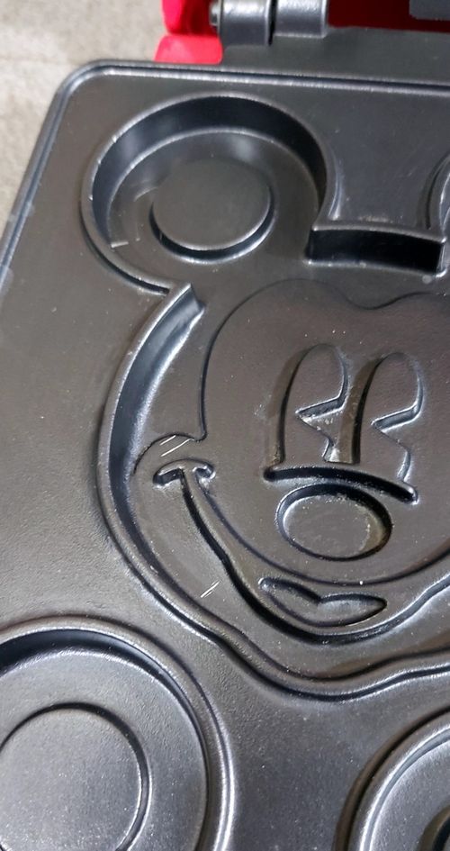 Ariete Disney Mickey Mouse Shaped 4 Waffle Maker Iron Red Chrome Mod 197 Working — image 6