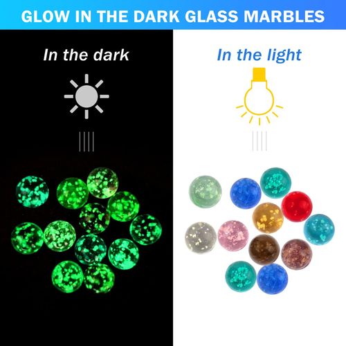 30 PCS Marbles for Kids,Glow In The Dark Glass Marbles,16mm 16 millimeters  — image 4